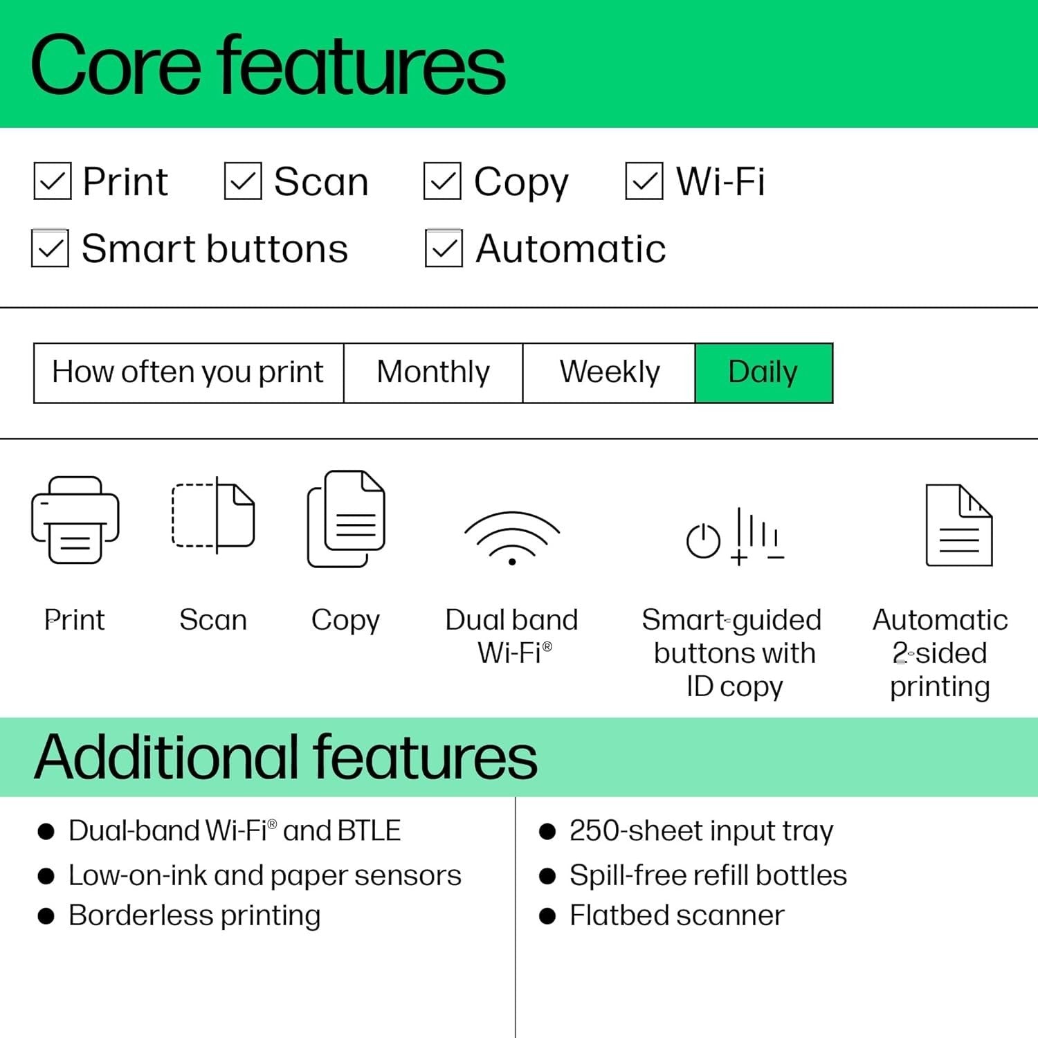 Grey White Smart Tank A4 Wireless Colour Inkjet Printer Duplex HomeUse