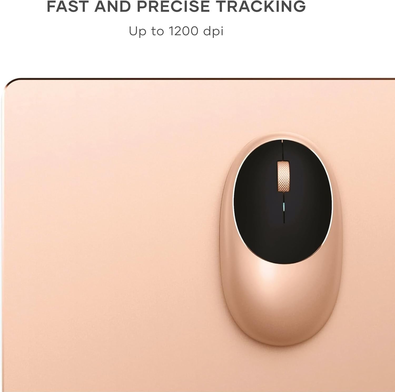 Wireless Bluetooth Mouse USB-C Rechargeable Gold Aluminium Slim Silent Clicks