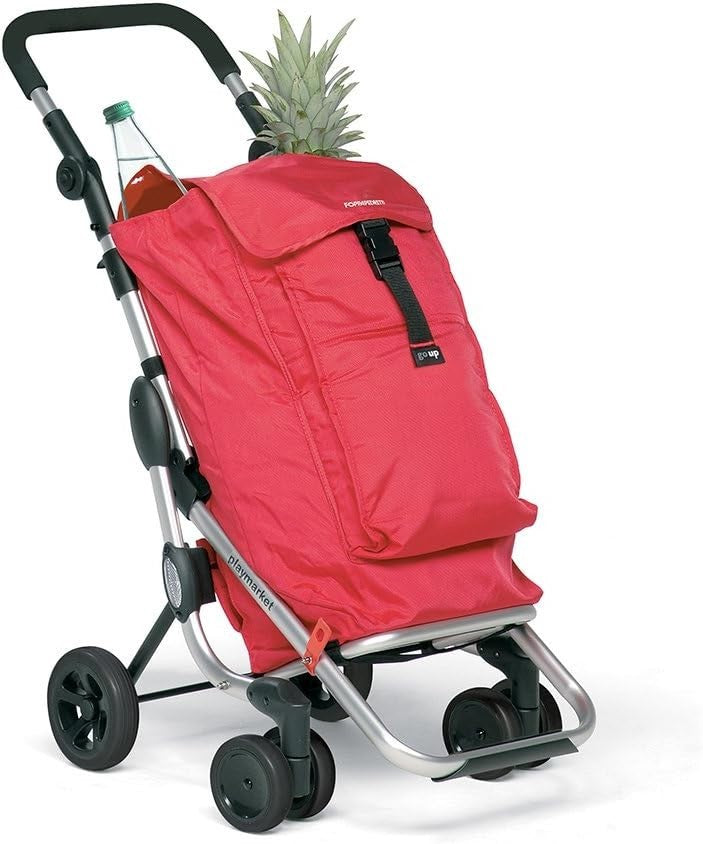 Premium Foldable Shopping Trolley Black Sturdy Waterproof Fabric & Metal