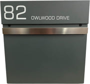 Wall Mounted Lockable Post Box Grey Waterproof Mailbox Secure Large Capacity