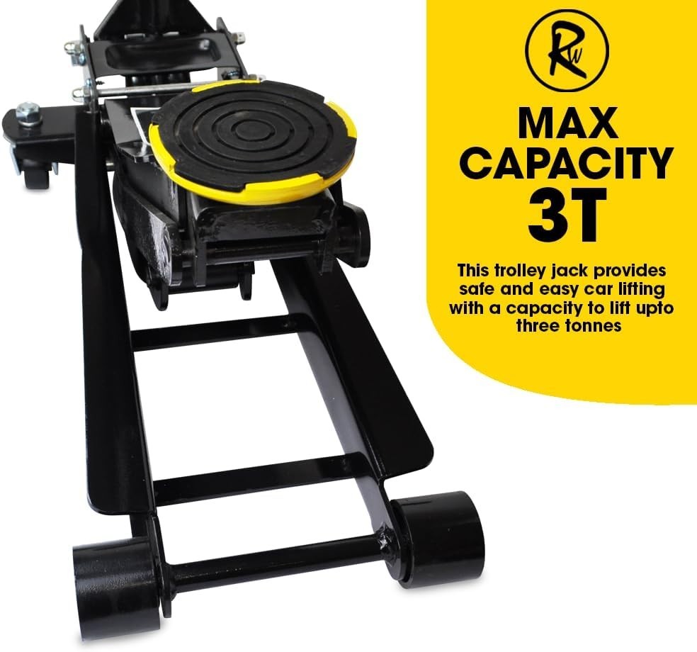 3 Ton Low Profile Hydraulic Trolley Jack Car Van Lift 75–505mm Heavy Duty Steel