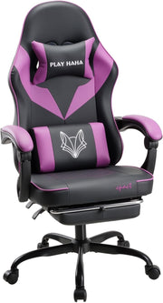 Ergonomic Gaming Chair Reclining PU Leather 150kg Purple