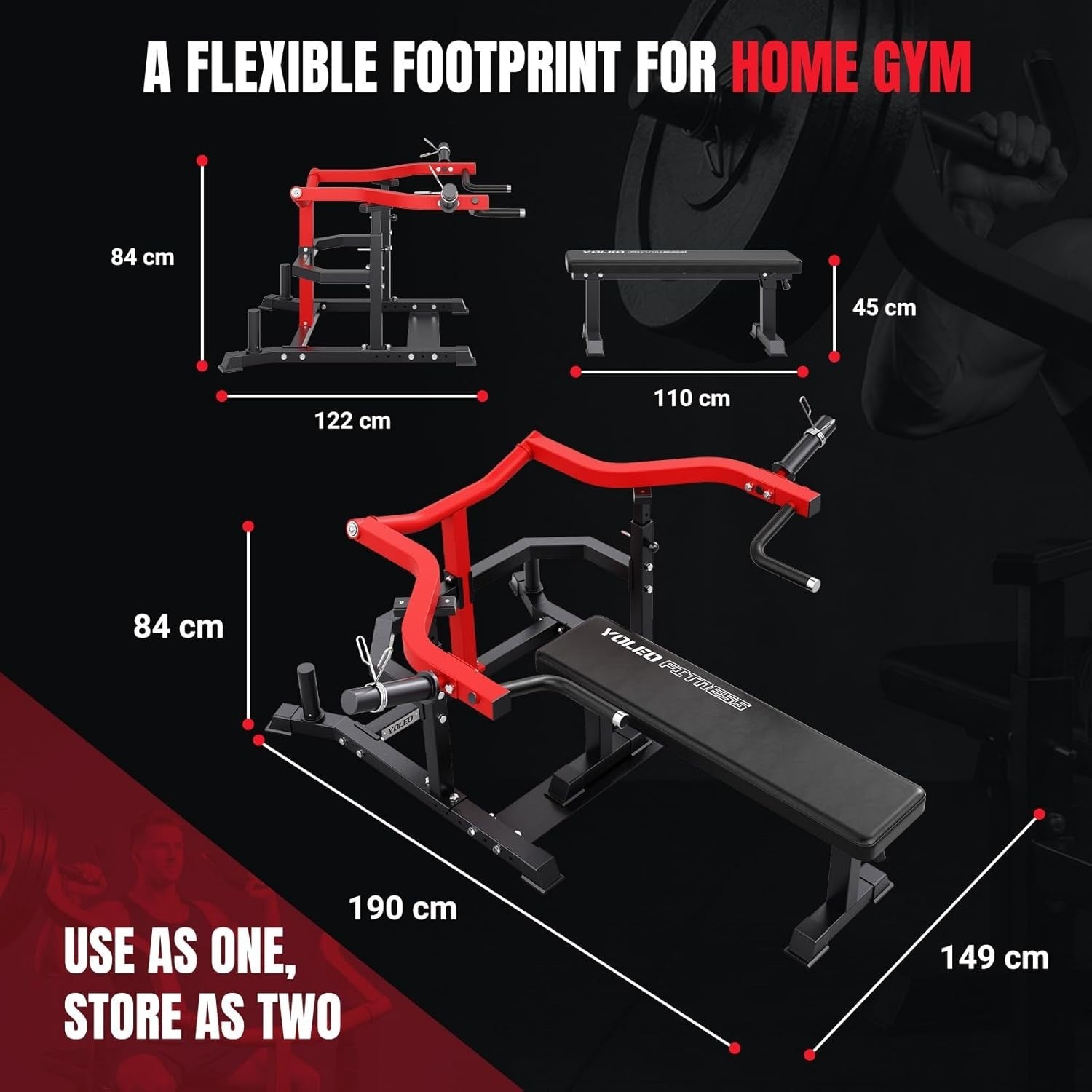 2-in-1 Adjustable Weight Bench & Chest Press Rack for Home Gym