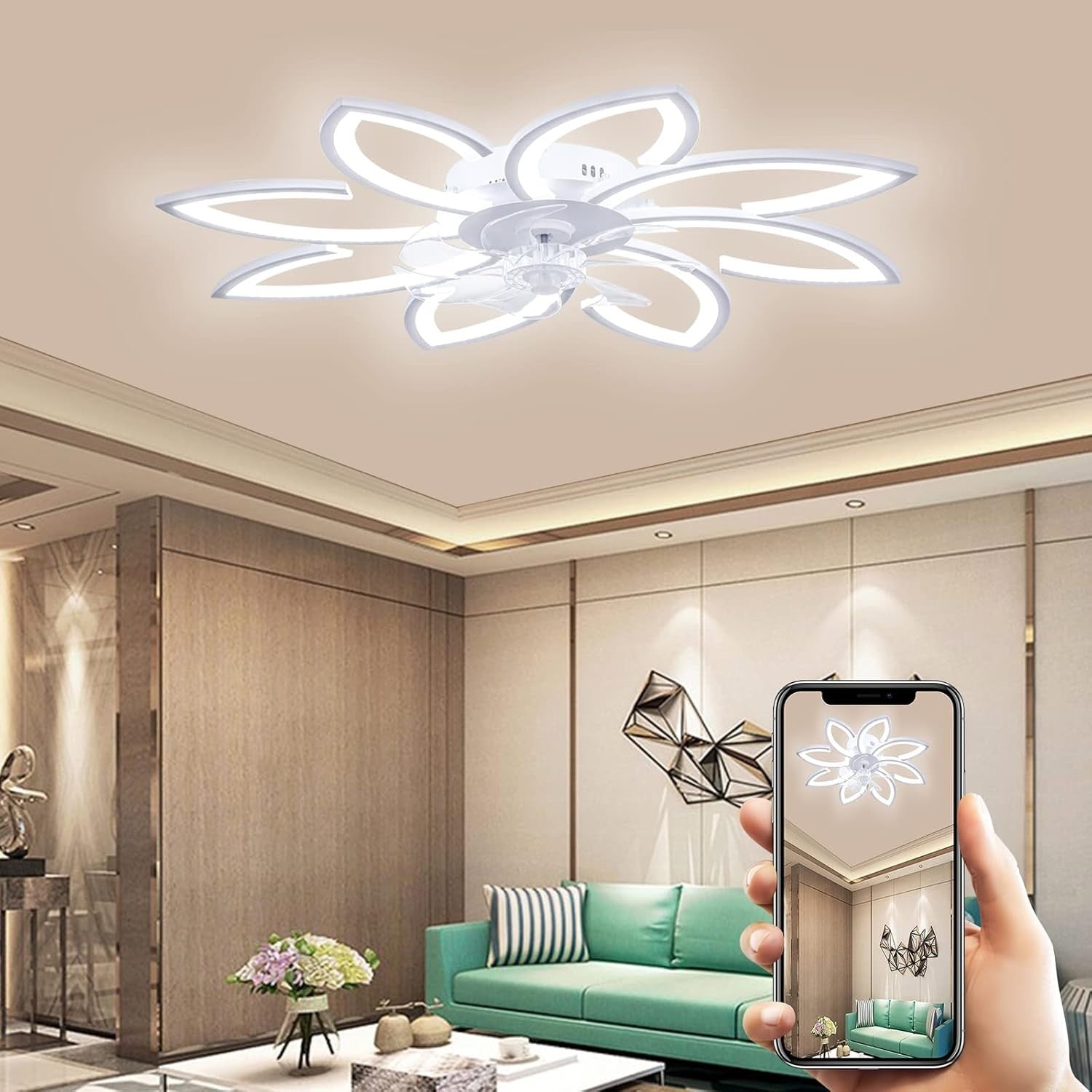 Wildcat 90CM Ceiling Fan with LED Light, Remote & Bluetooth, 6-Speed, Timer