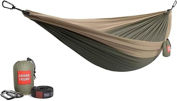 Double Camping Hammock – Lightweight Nylon, 2 Person, Portable, Quick-Dry