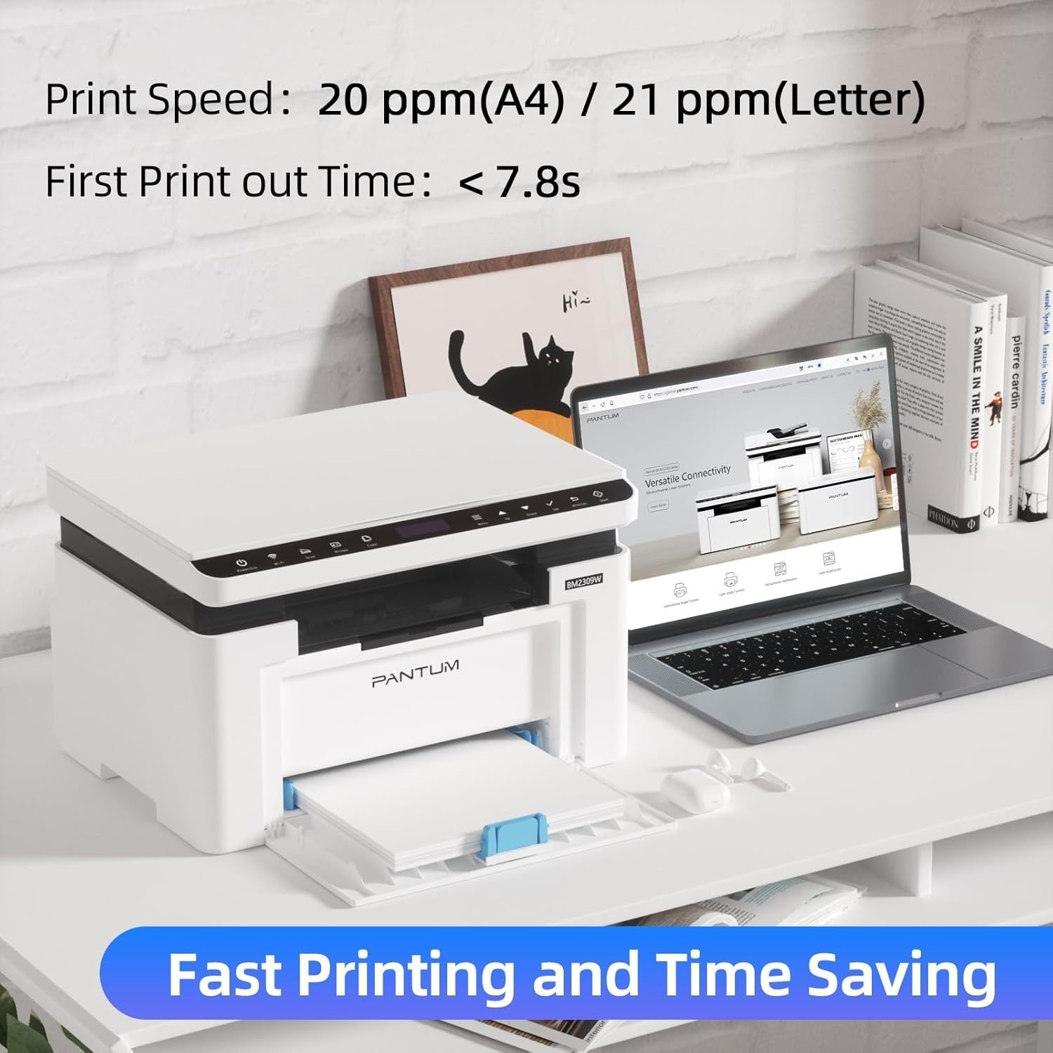 Wireless Monochrome 3-in-1 Laser Printer White A4 20ppm USB Wi-Fi