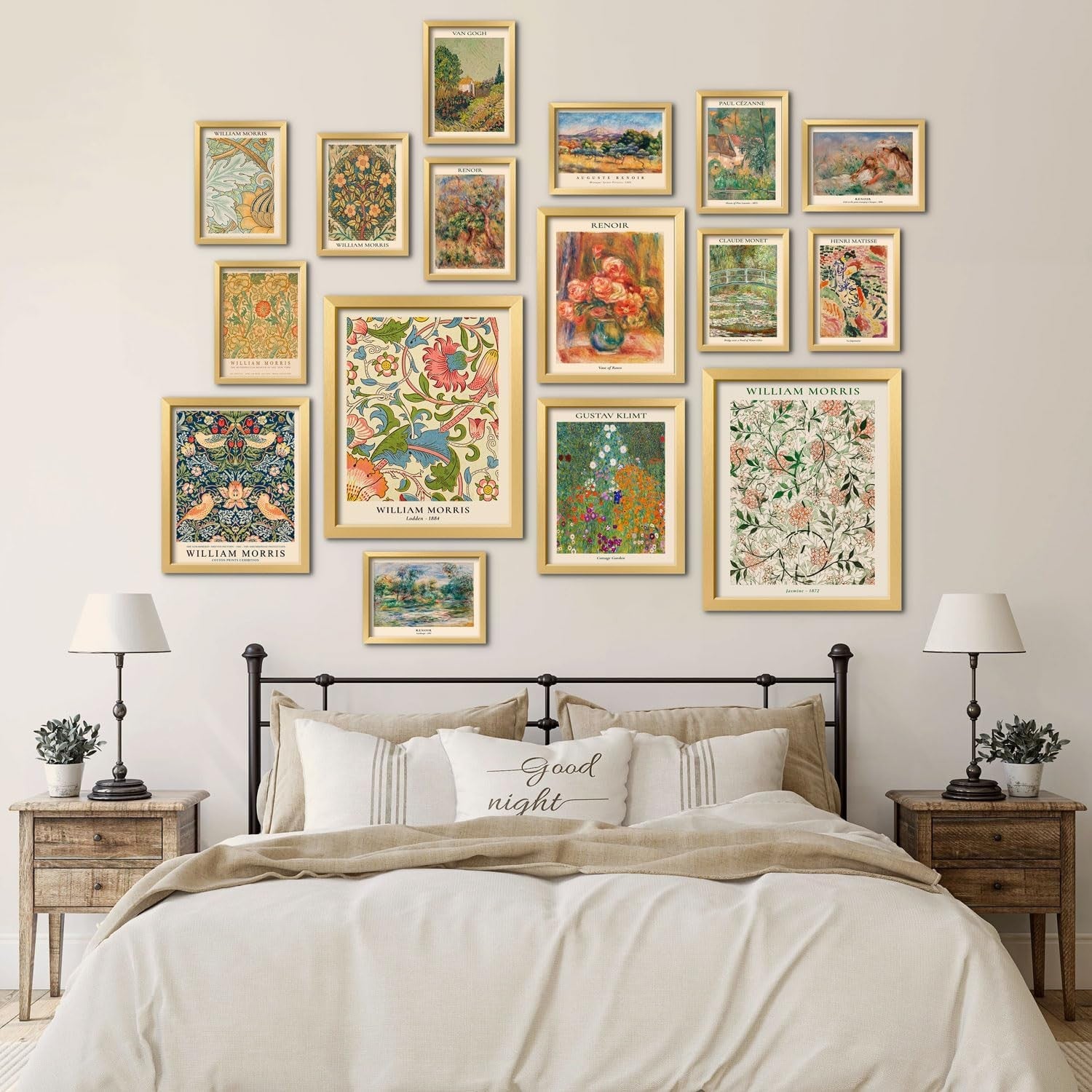 Vintage Eclectic Wall Art 16pc 11x14in Floral Gallery Poster Set