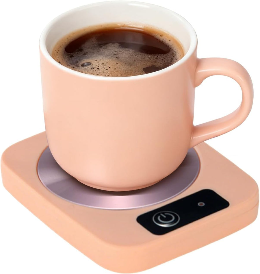 Pink USB Coffee Mug Warmer 45°C Desk Cup Heater Plate