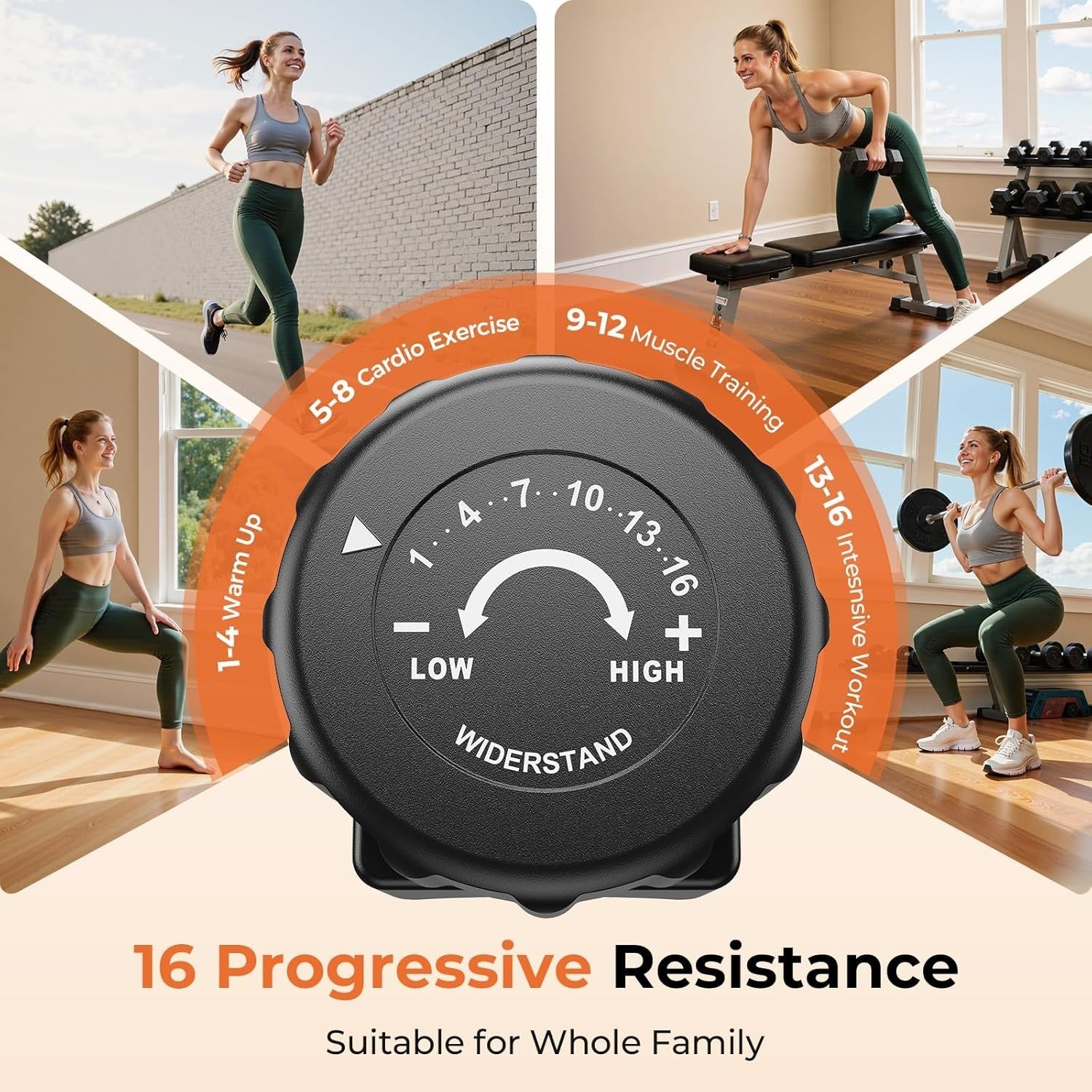 Recumbent Exercise Bike Magnetic 16-Level Quiet LCD Pulse Adjustable Seat Home