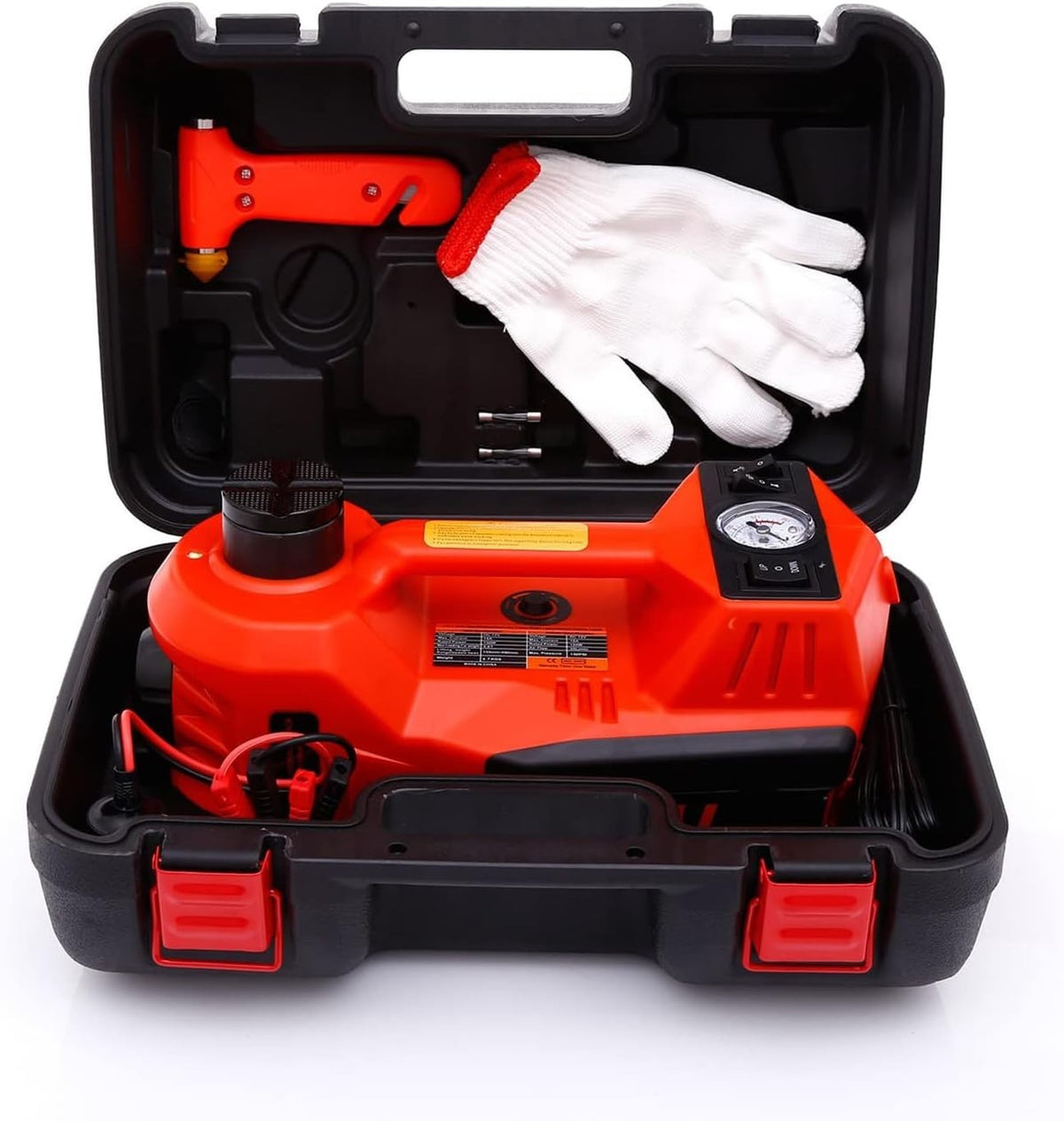 5 Ton Electric Hydraulic Car Jack 12V 4-in-1 Lift Kit with Air Pump 5.9–17.7"