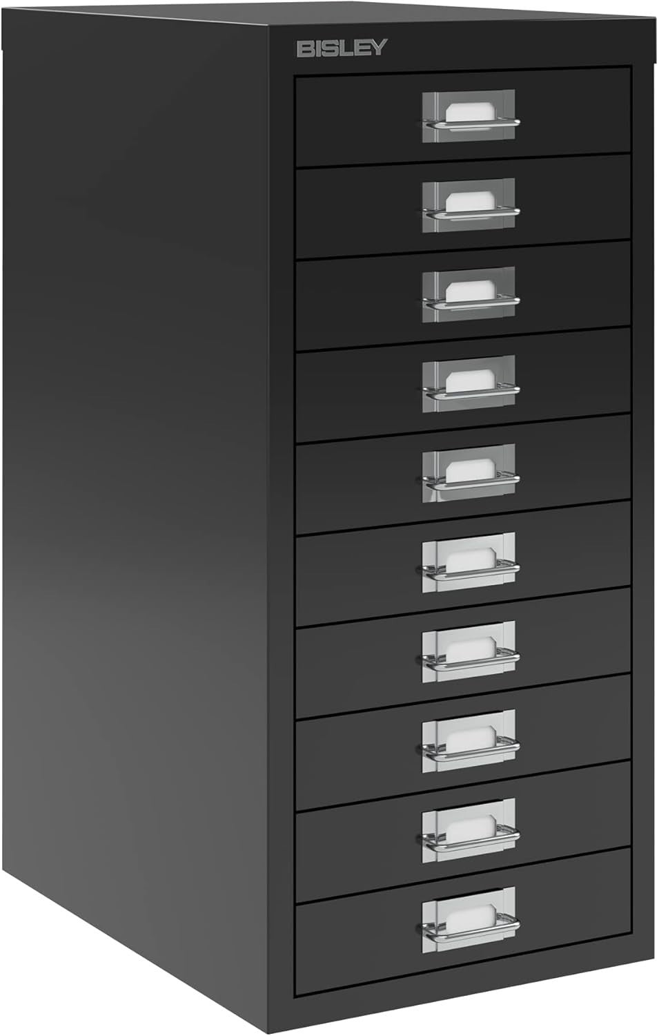Black 10 Drawer Metal Multidrawer Cabinet A4 Stationery Storage