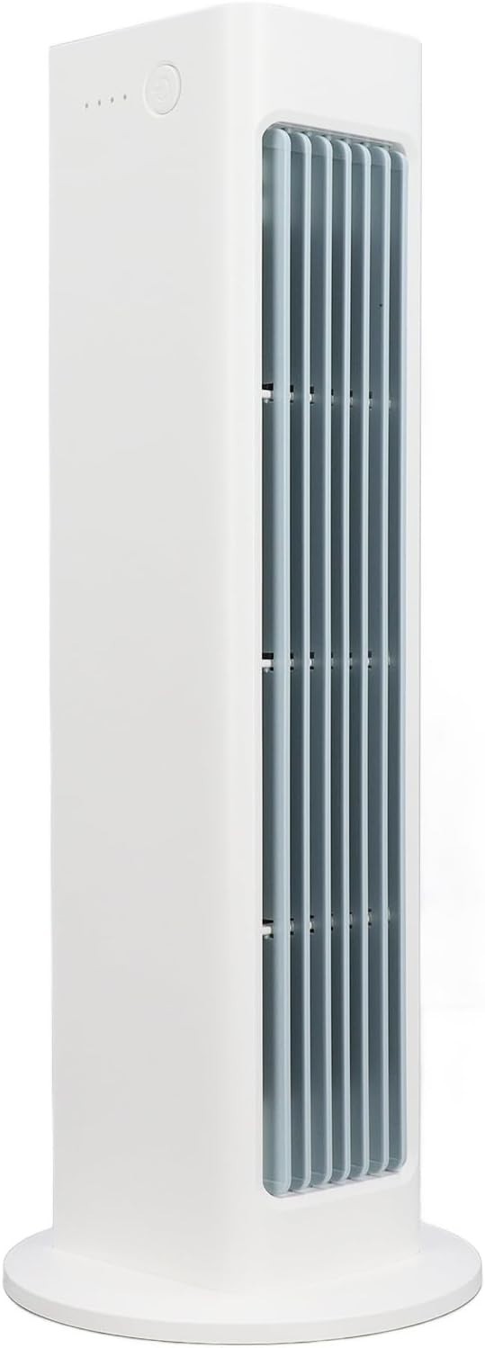 Compact Oscillating Bladeless Tower Fan – USB Rechargeable with Remote Control