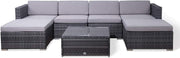 6 Seater Outdoor Rattan Sofa Set | Modular Garden Furniture Patio Couch