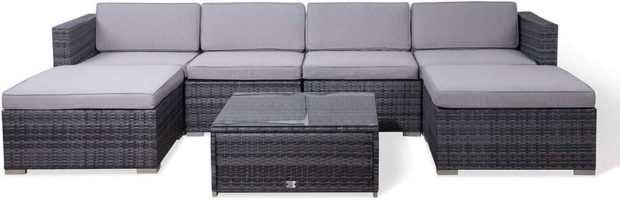 6 Seater Outdoor Rattan Sofa Set | Modular Garden Furniture Patio Couch