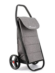 2-Wheel Aluminium Folding Shopping Trolley Big Bag with Pockets – Grey