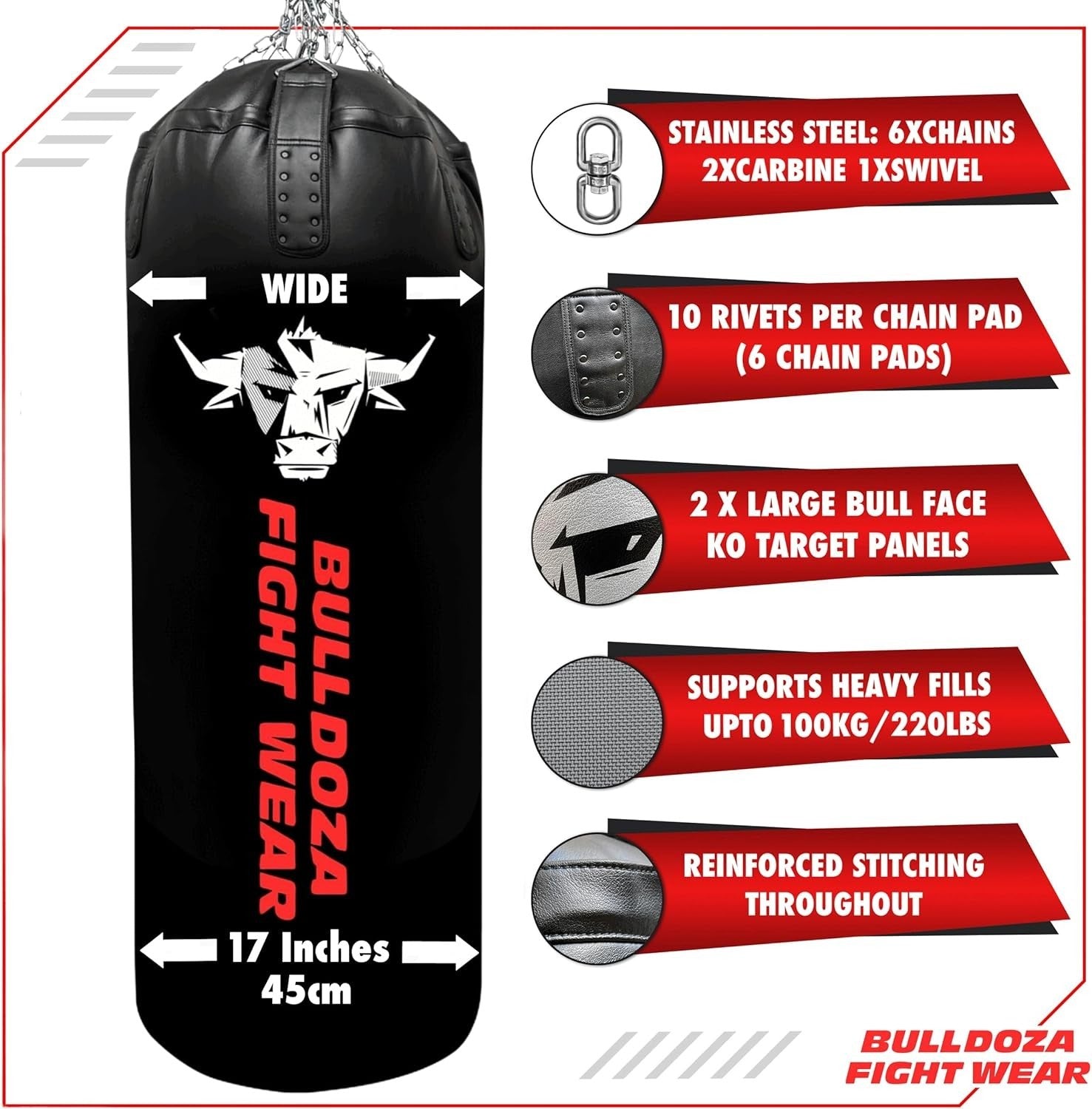 4FT XL Self Fill Heavy Boxing Punch Bag MMA Kickboxing Pro Training