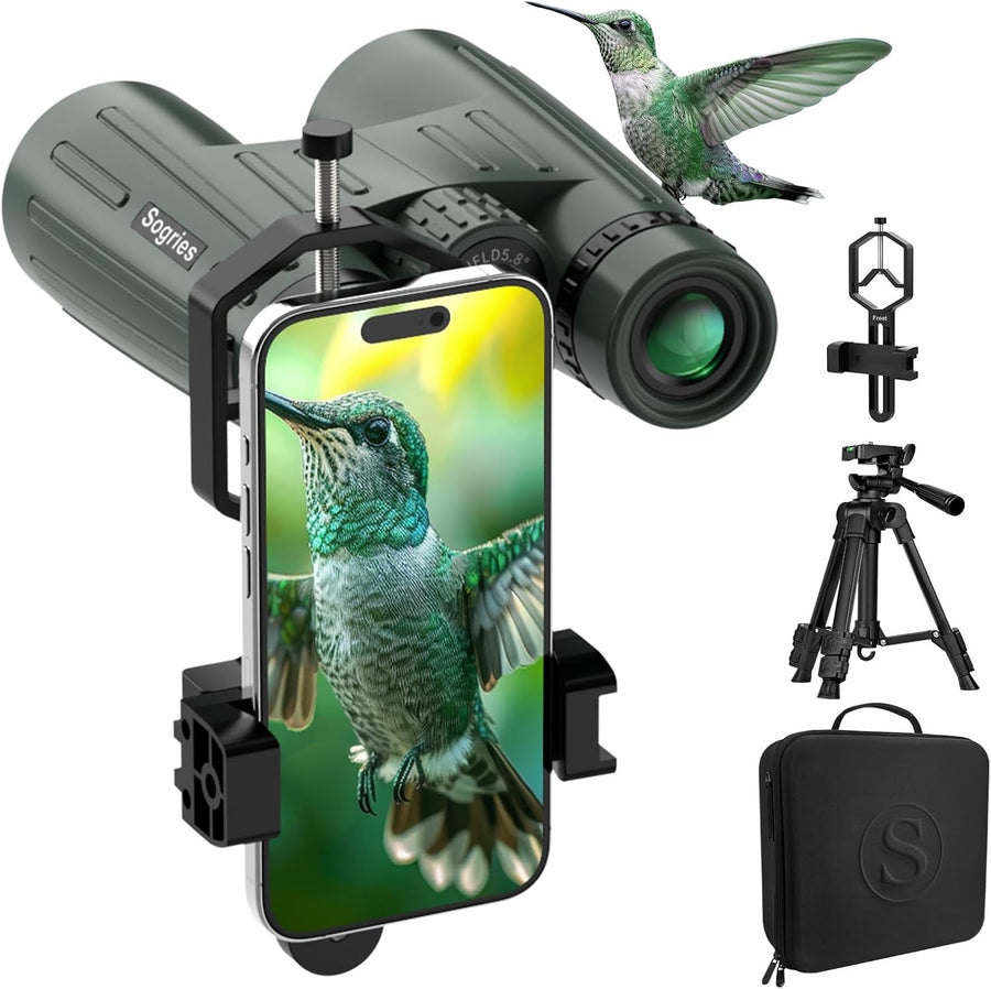 14x45 HD Binoculars with Phone Adapter Tripod Waterproof Fogproof Outdoor Travel