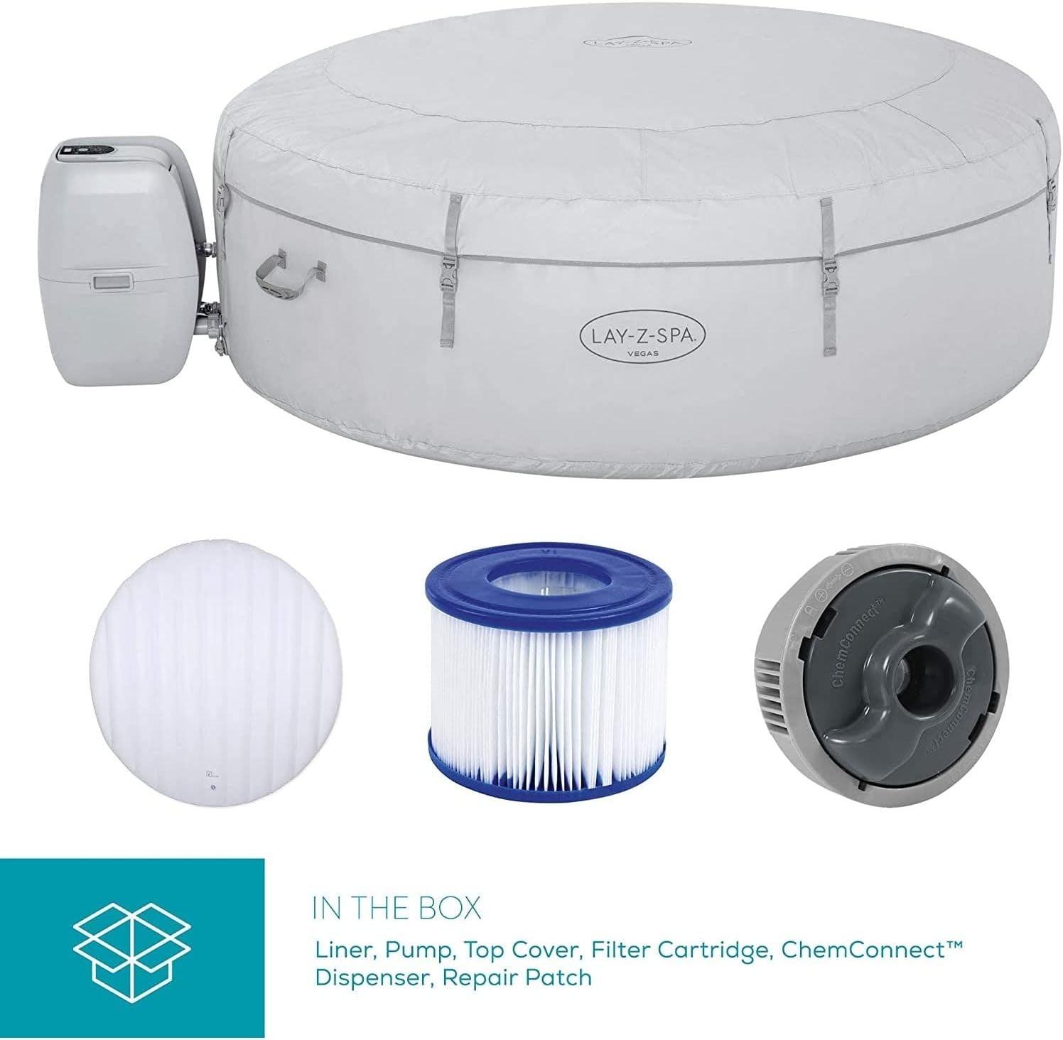 4–6 Person Inflatable Hot Tub 140 AirJet Heated Spa Freeze Protection