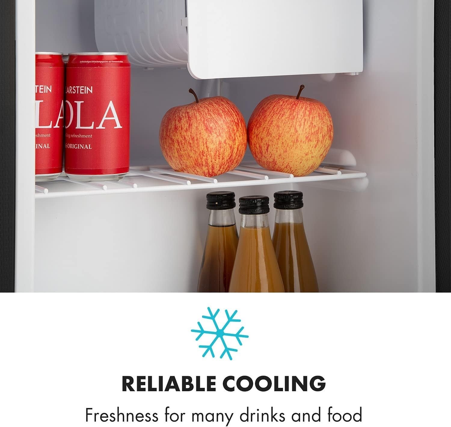 Mini Fridge 46L Portable Black Quiet Adjustable Shelf Compact Freestanding