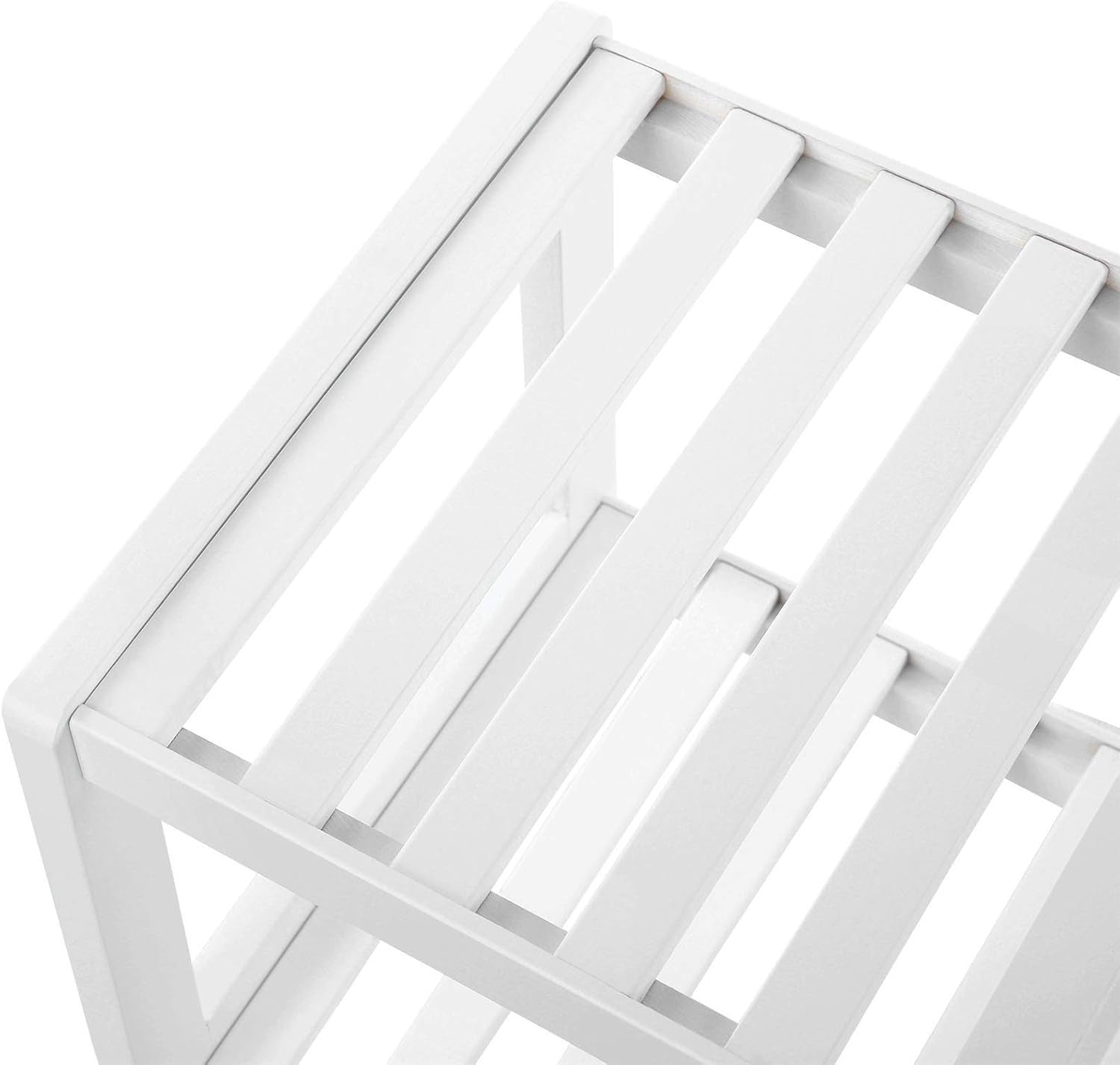 2-Tier Bamboo Shoe Rack Bench for Entryway Living Room Bathroom White