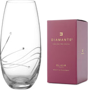 Crystal Barrel Glass Vase 25cm Hand Cut Gift Box Luxury Flower Decor