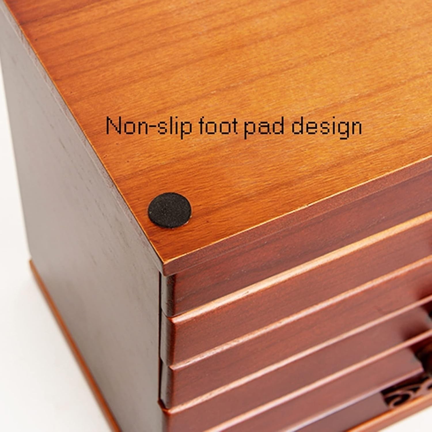 Lockable Wooden Jewelry Box Armoire 5 Drawer Organizer Velvet Lined
