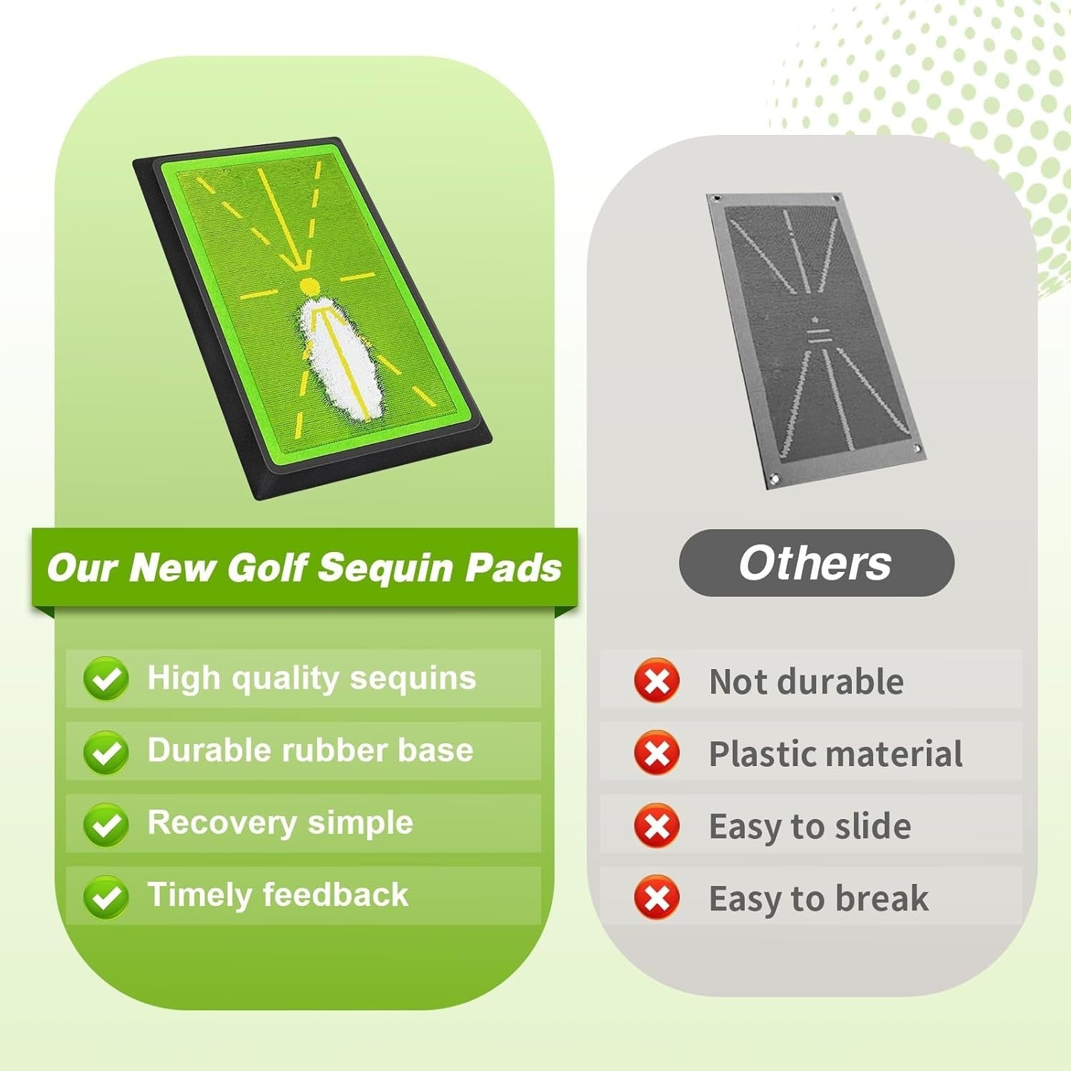 Golf Swing Path Training Mat Indoor Outdoor Practice Feedback Rubber Base