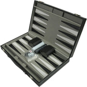 Leather Backgammon Set Folding Chess Style Case Portable Travel Strategy Game