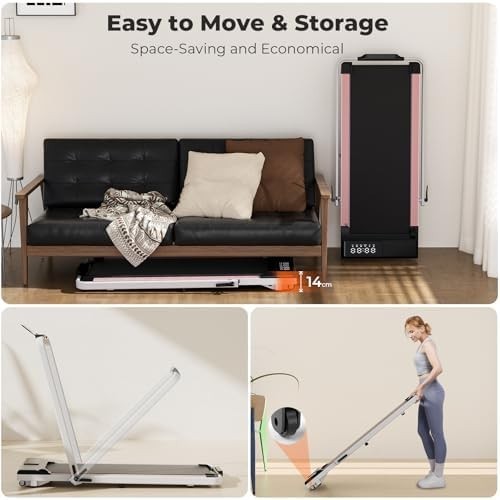 Foldable Home Treadmill 12KPH Walking Running Machine with App Control