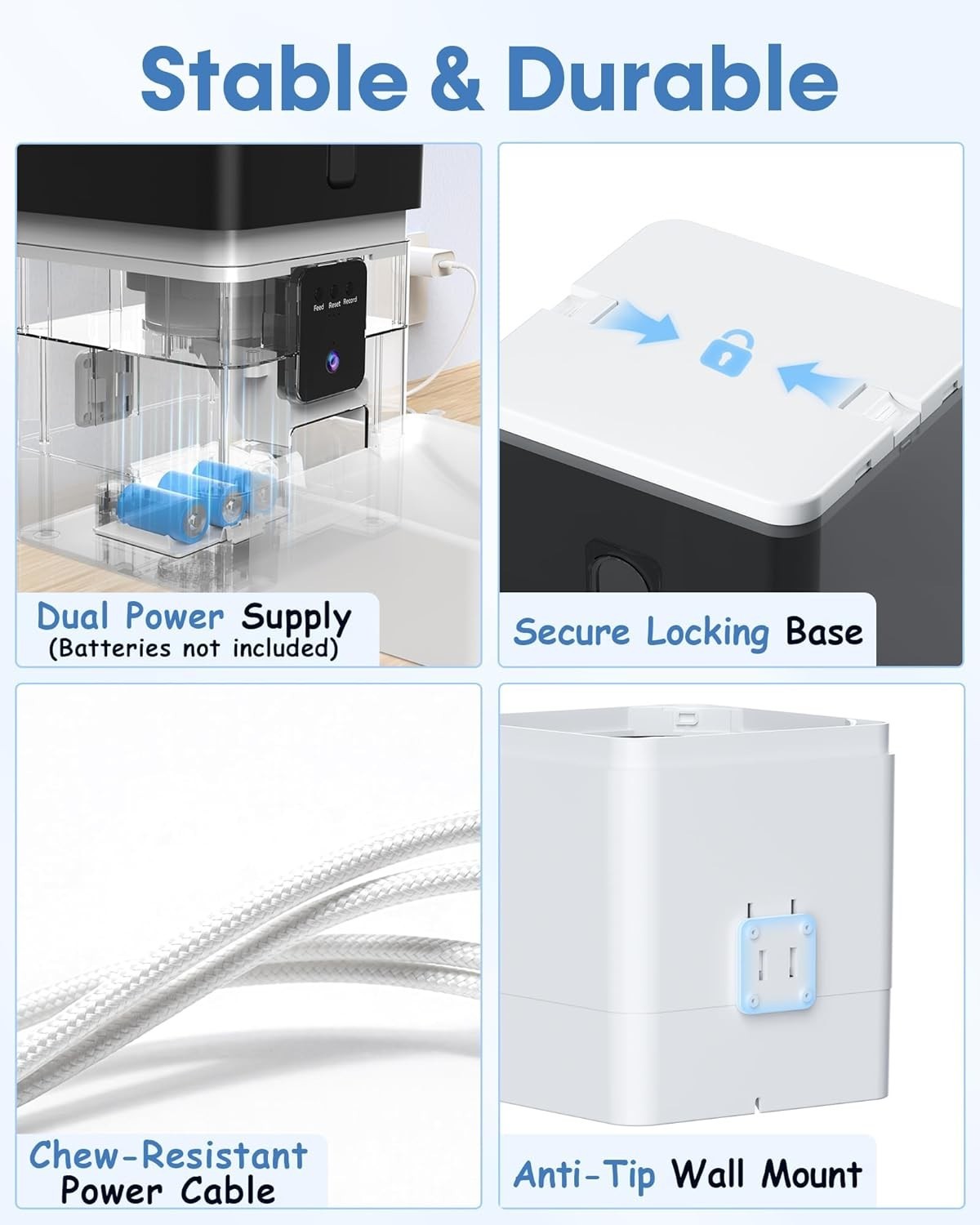 12L Smart Automatic Dog Feeder Camera WiFi App Control Large Breed