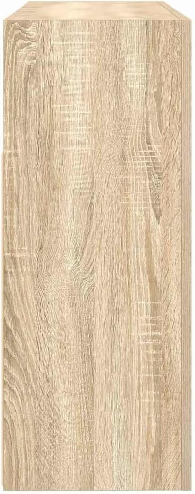 Engineered Wood Sideboard with LED Lights, 8 Compartments, Modern Storage