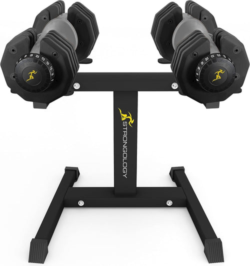 2.5–25KG Adjustable Dumbbell Pair Steel Floor Stand Home Gym