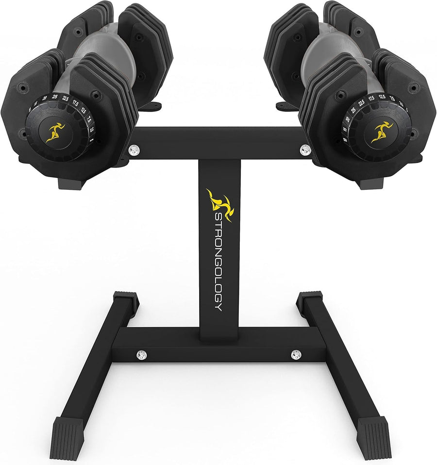 2.5–25KG Adjustable Dumbbell Pair Steel Floor Stand Home Gym