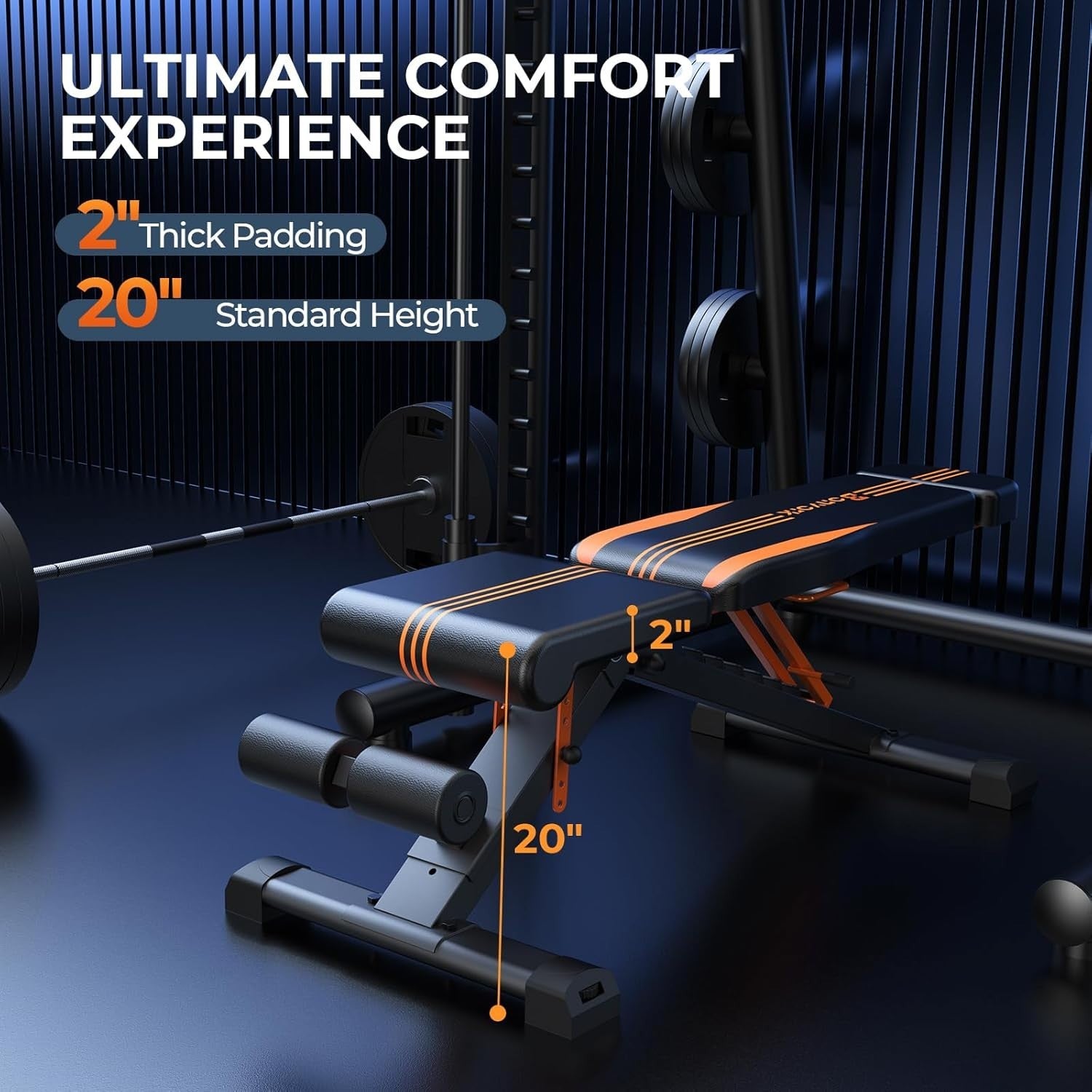 Heavy Duty Foldable Strength Bench 900lb Multi-Angle Home Training