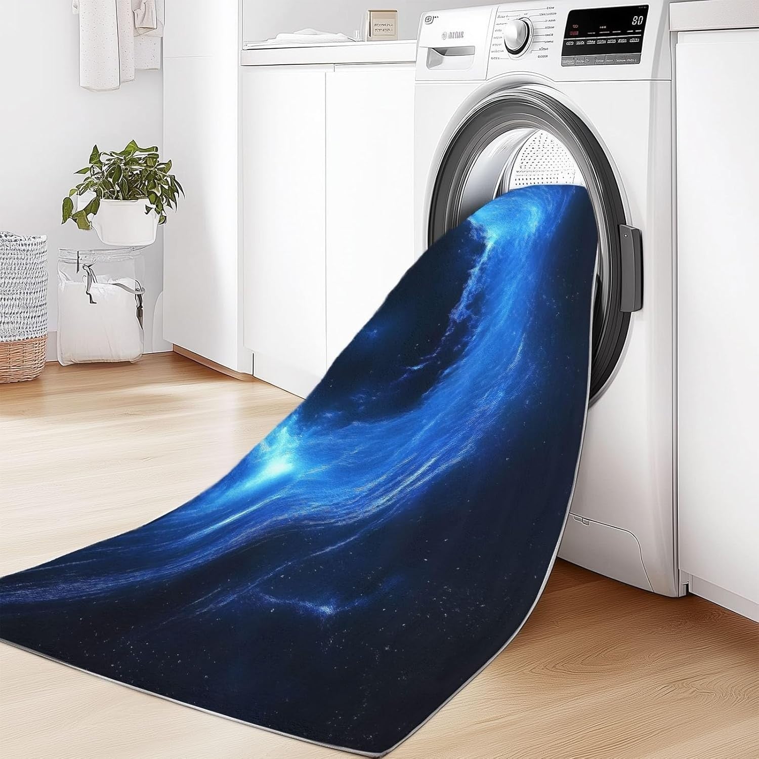 Galaxy Black Hole Area Rug 140x200cm Non Slip Washable Living Room Carpet