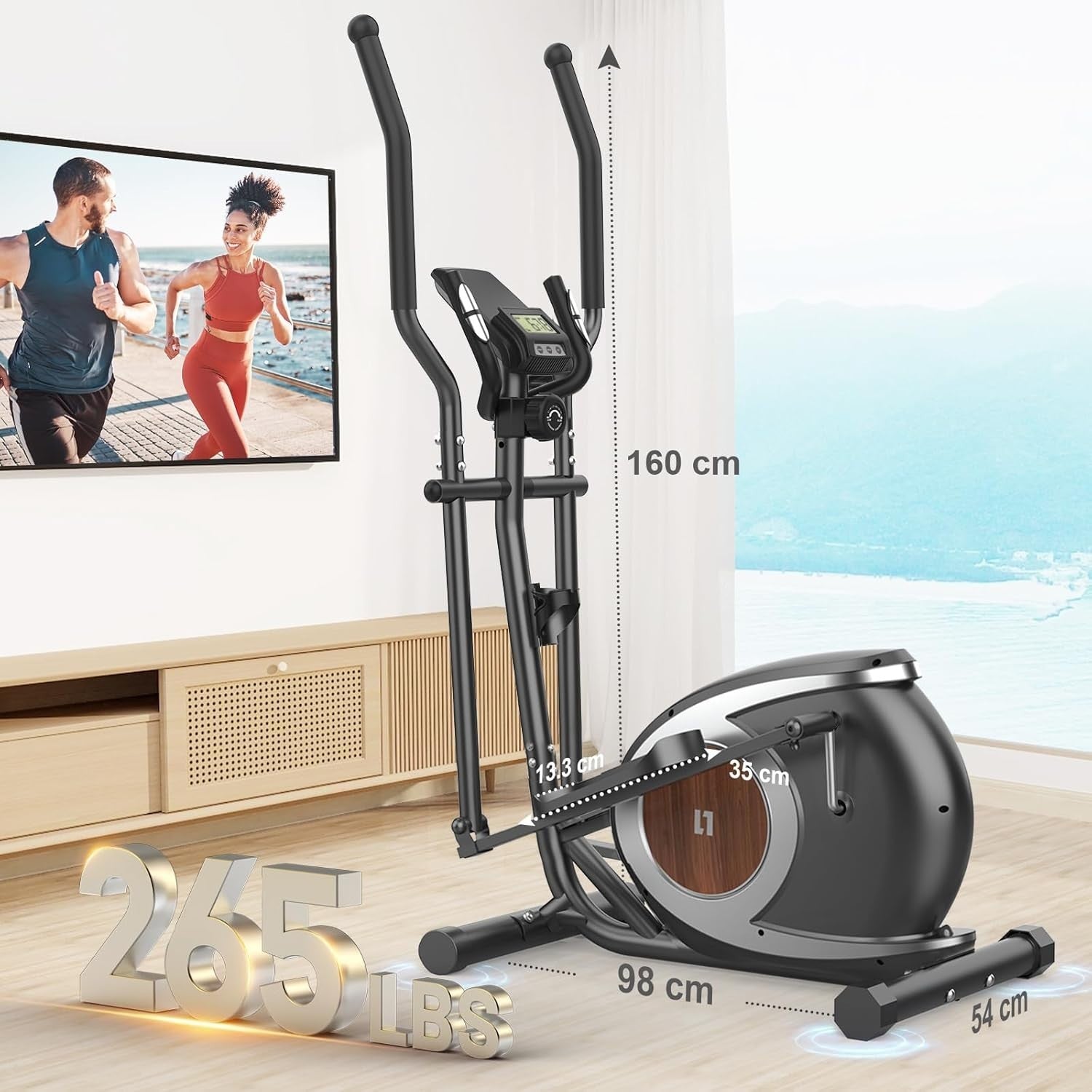 Ultra-Quiet Elliptical Cross Trainer 16-Level Magnetic Resistance Home Gym