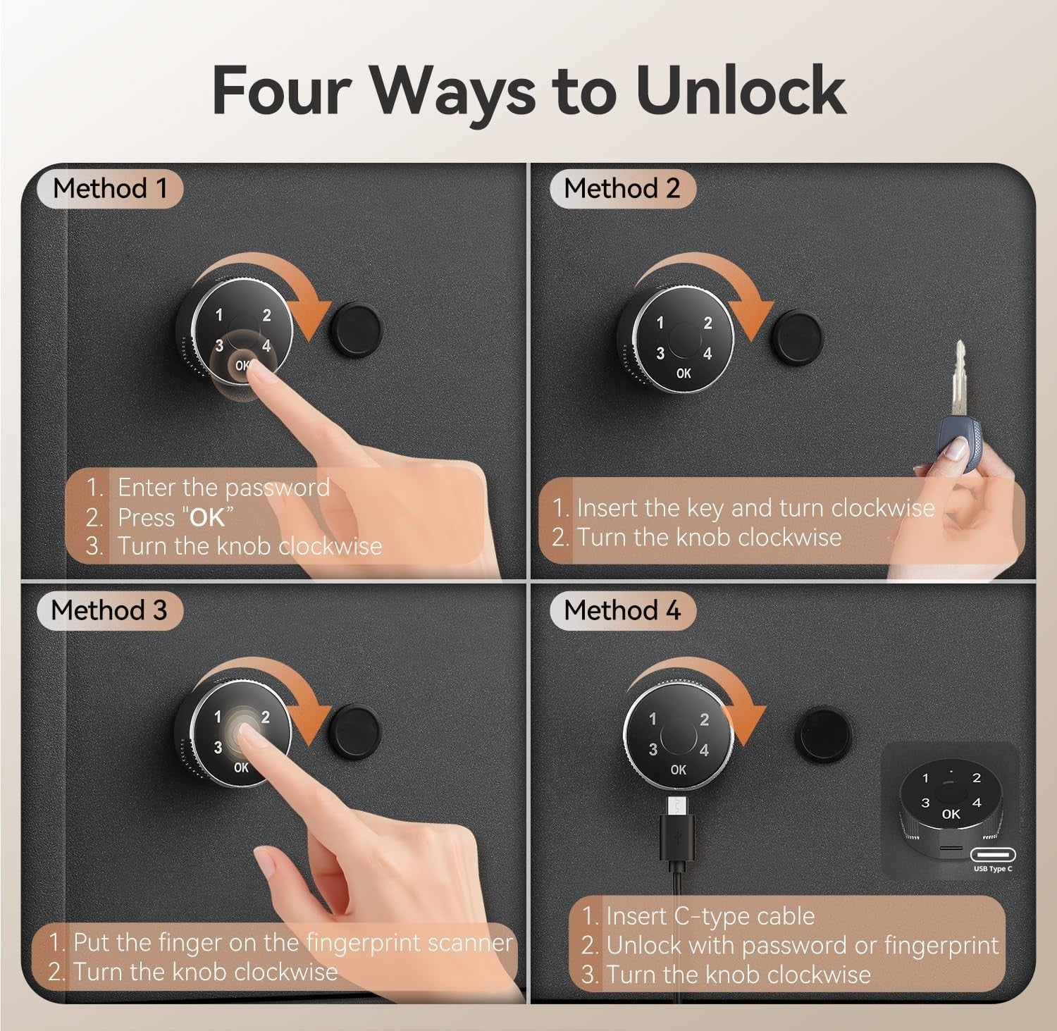 1.2 Cu Ft Fingerprint Safe Box Biometric Digital Lock Cash Security