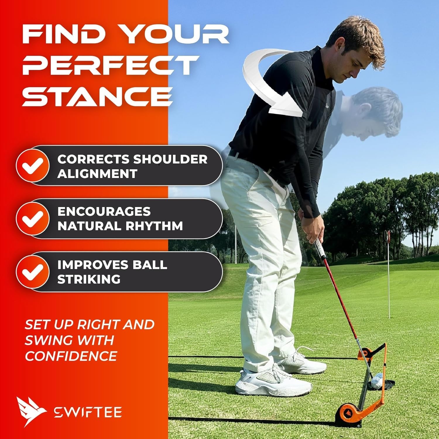 Golf Alignment Trainer Adjustable Swing Plane & Putting Aid