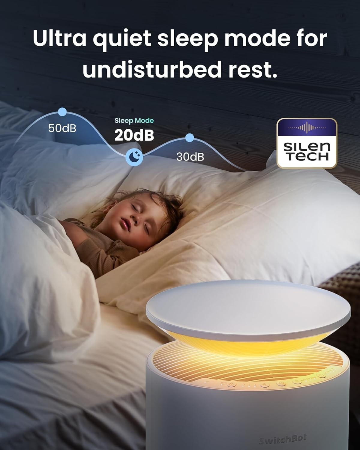 Smart Air Purifier Large Room CADR 400m³/h HEPA Pet Odour Alexa App