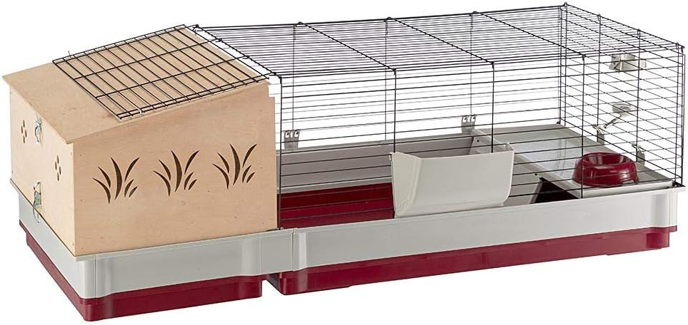 Extra Large Rabbit Cage Indoor with Wooden Hutch Extension Accessories