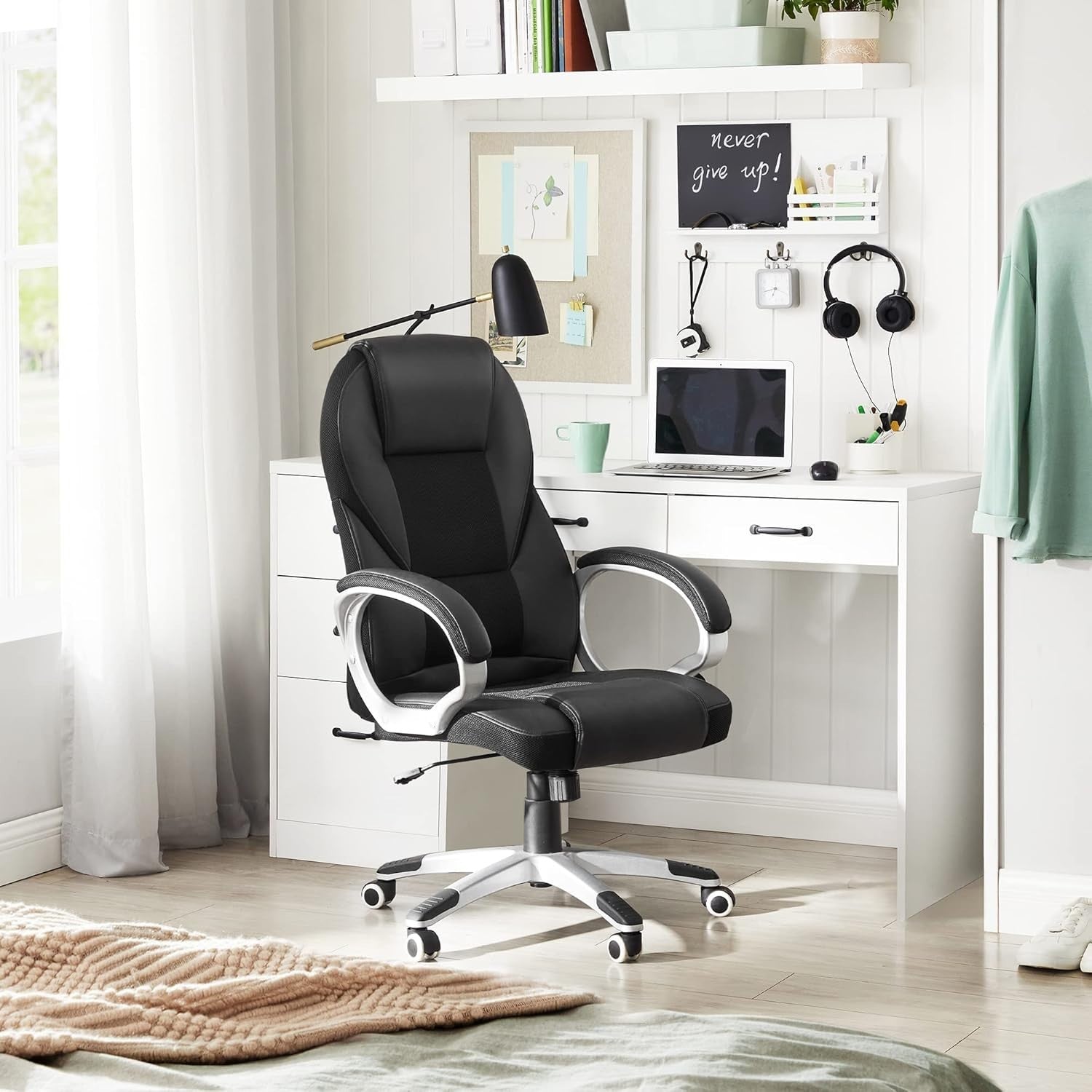 Executive Ergonomic Office Chair PU Leather Recliner Heavy Duty 150KG Support