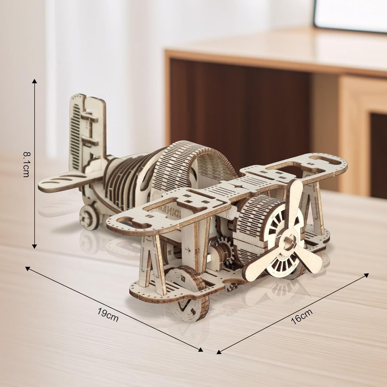3D Wooden Fighter Plane Puzzle DIY Model Kit for Adults, Easy Build, Gift