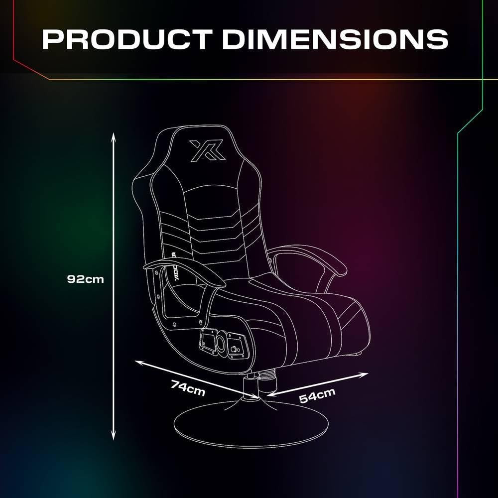 RGB Gaming Chair Pedestal 2.1 Audio LED Lights Faux Leather