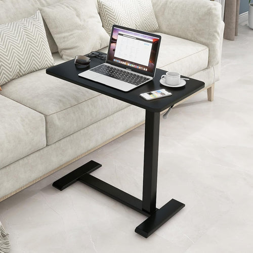 Overbed Table Adjustable Height Pneumatic Laptop Desk Rolling Bedside Stand