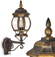Outdoor Wall Lamp Lentua with Motion Detector, Vintage Cast Aluminum, E27 Socket