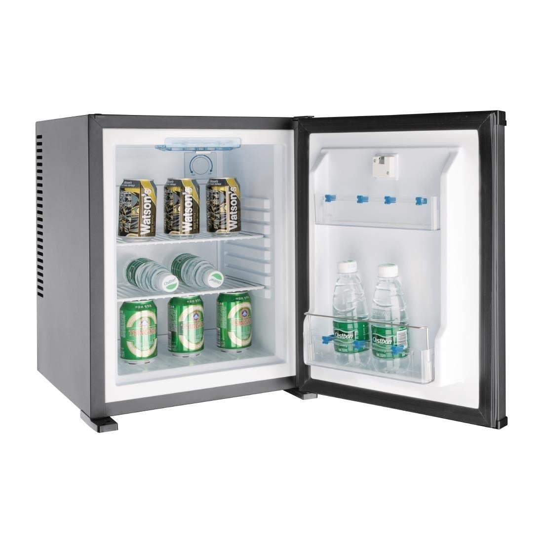 30L Mini Fridge Silent Thermoelectric Adjustable Lockable Black Gloss