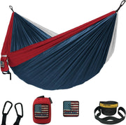 Double Camping Hammock – Portable, Lightweight, Tree Straps, 2 Person, 500lbs