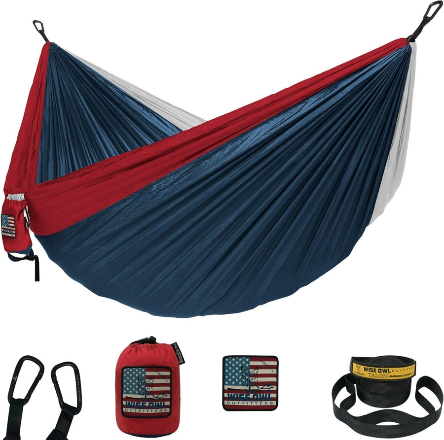 Double Camping Hammock – Portable, Lightweight, Tree Straps, 2 Person, 500lbs