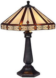 Touch Control Tiffany Table Lamp 18” Height Vintage Stained Glass Light