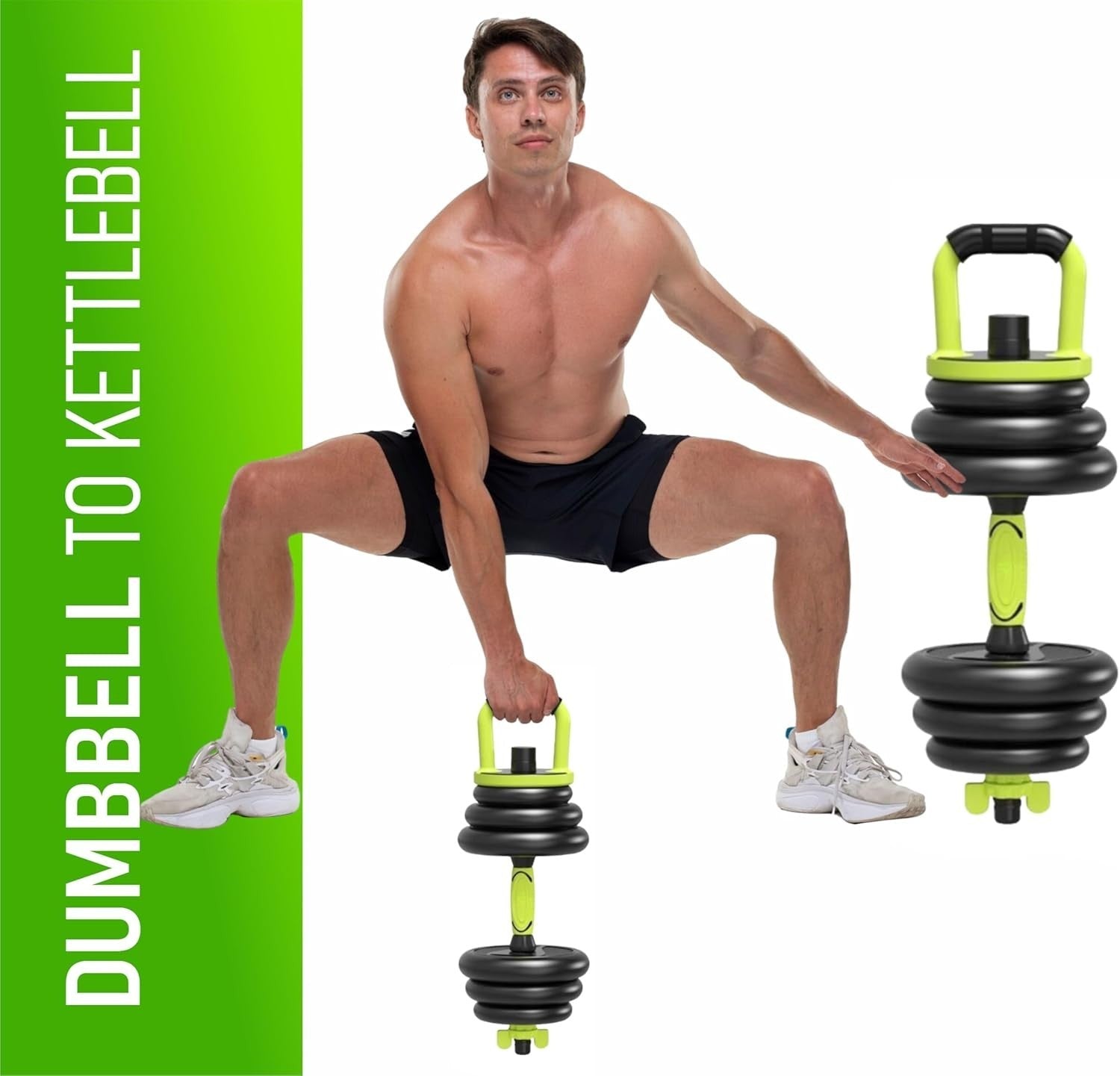 6-in-1 Adjustable Dumbbell Barbell Set 20kg or 40kg Home Gym Kit